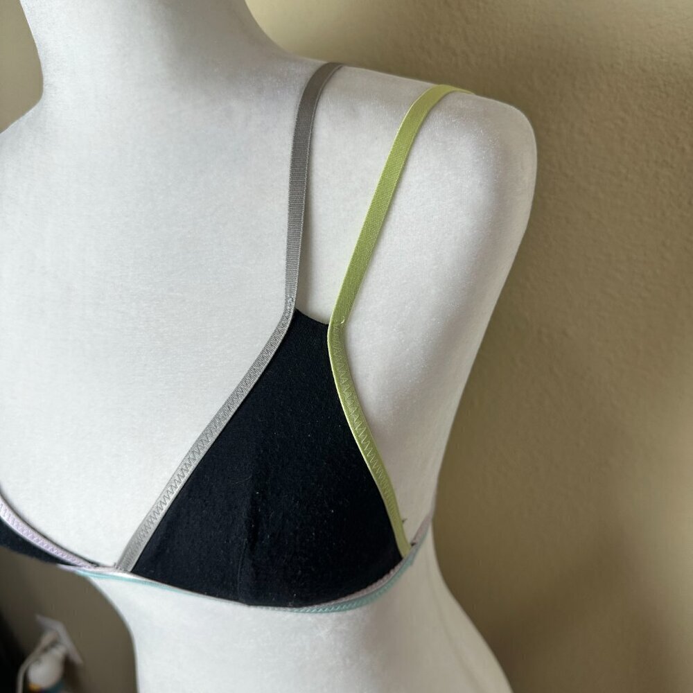 INTIMATELY FREE PEOPLE Black & Multi Colored Strappy Bra Bralette Top Size XS - Picture 3 of 9